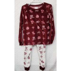 Wizarding World Harry Potter Cozy 2 Piece PJ Small Soft Winter Red White Graphic